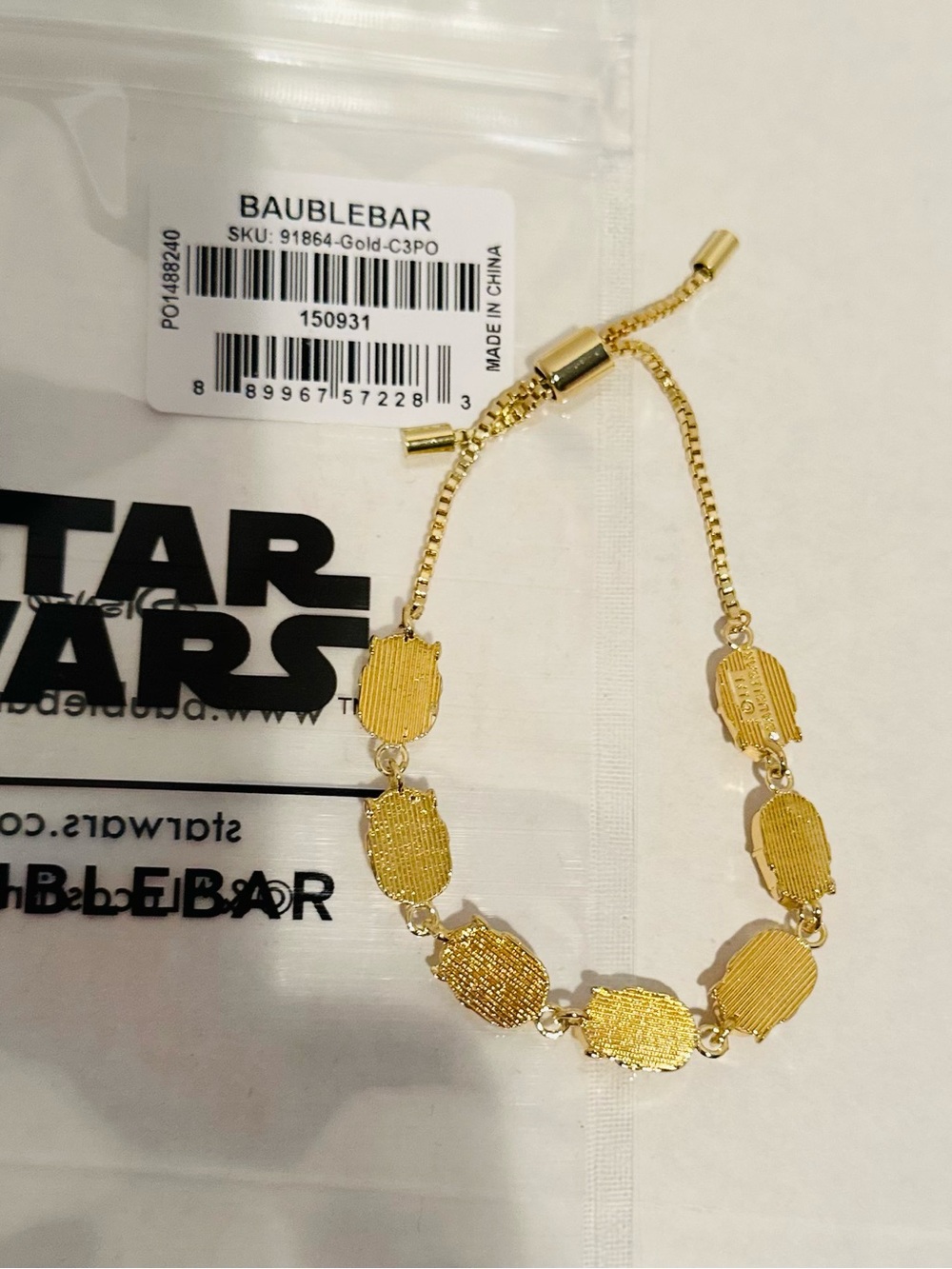Baublebar NWT Disney Star Wars C-3PO Repeating Faces Bracelet - Picture 2 of 5